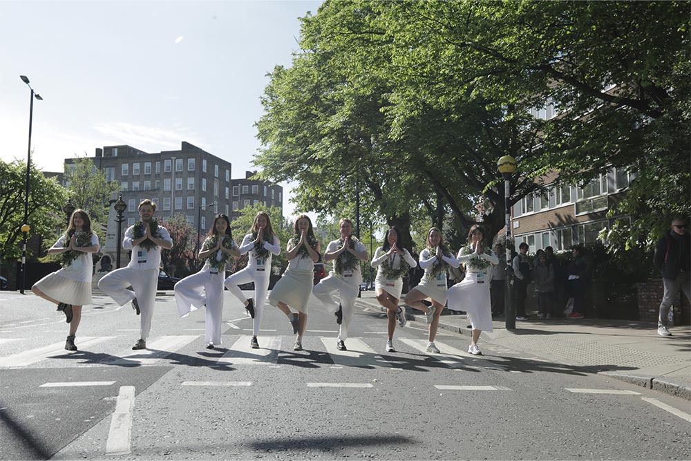 Yogis strike a pose