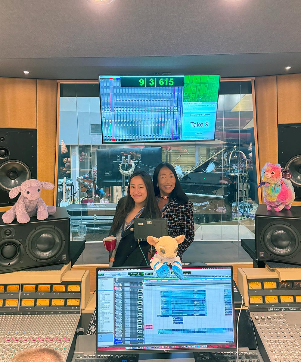 Co-creators in Studio 3 control room