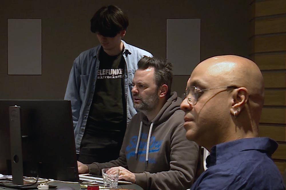 Composers at work - Manu Martin, Joi Barua with recordist Tommy
